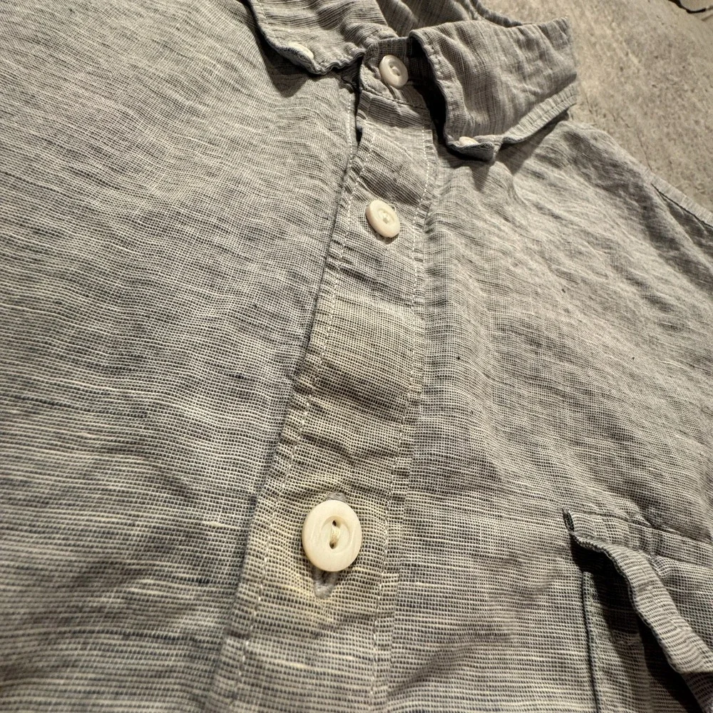 J.Crew‎ Shirt Mens L Blue Linen Cotton Baird McNutt Summer Vacation Breathable